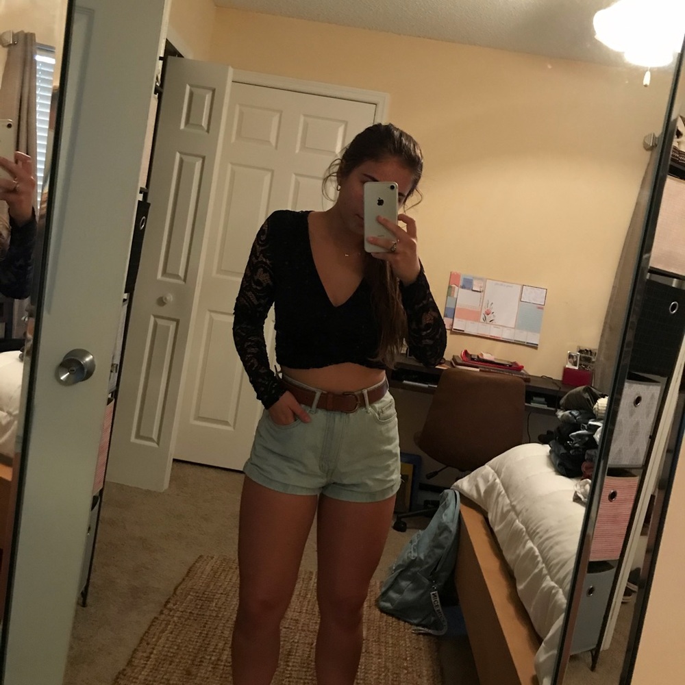 black sheer long sleeve